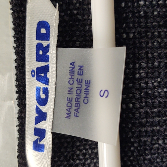 Peter Nygard 3/4 Sleeve Black Mesh Knit Asymmetrical Tunic - Picture 4 of 9